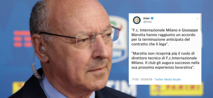 E FUNDIT – Marotta largohet nga Interi, klubi komunikon vendimin: “Nga sot, Marotta nuk eshte me Administrator i Deleguar i Interit.”