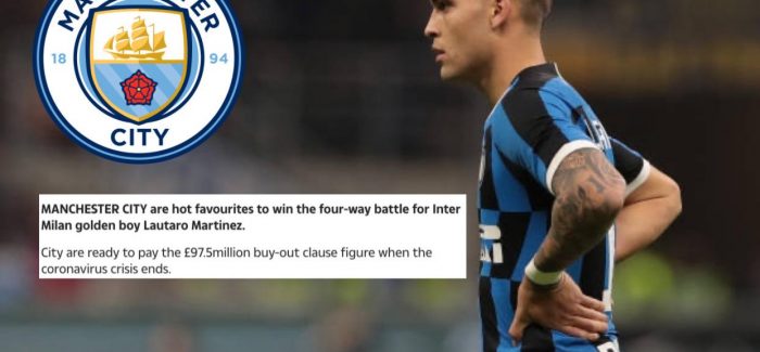 Sun – Inter, per Lautaron futet ne gare fuqishem edhe Manchester City: ja detajet
