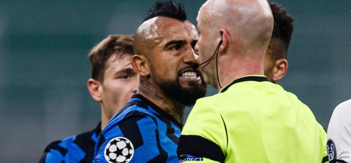 Inter-Real, Marca zbulon frazen qe i tha Vidal arbitrit te ndeshjes para kartonit te kuq: “E ke aty ate k****….”