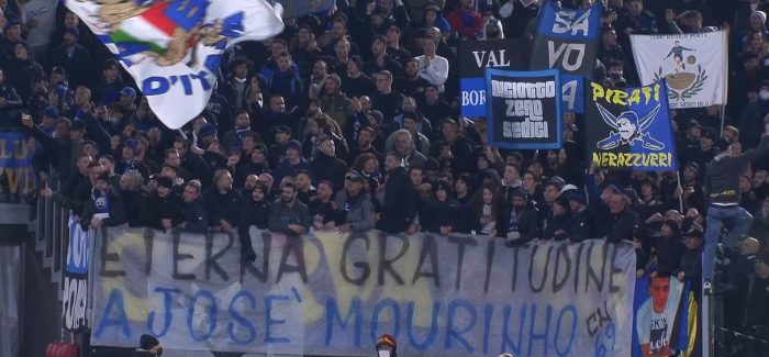 Inter, gjest spektakolar i Curva Nord ne drejtim te Jose Mourinho: “Ja cfare ndodhi ne pjesen e dyte: CN hapi…”